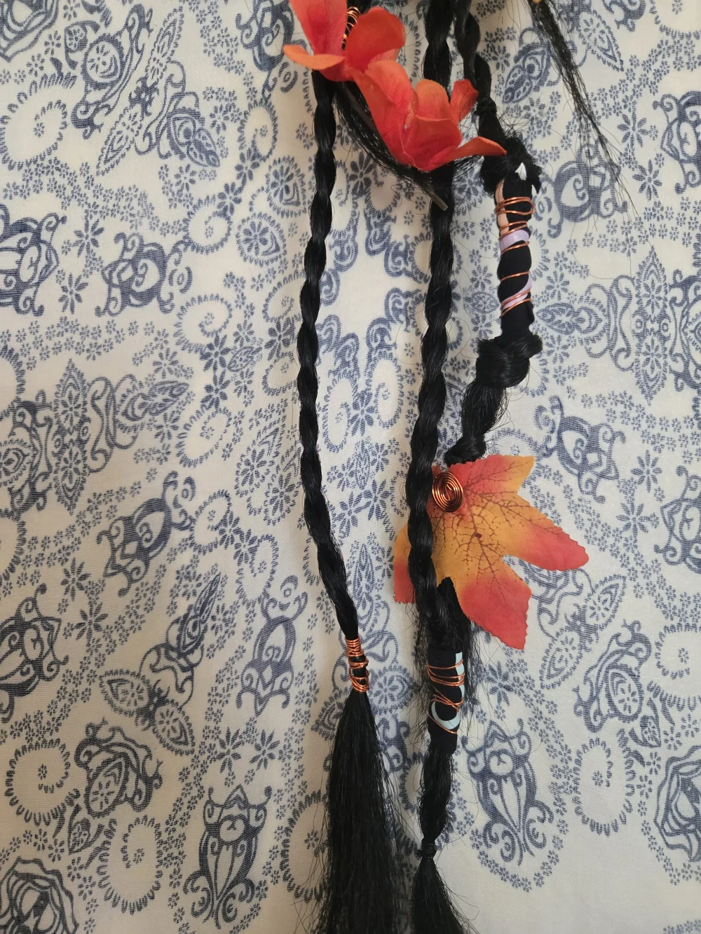4/$15 Boho Braids Extensions Floral Hair Wrap Ponytail Leaves, Flowers, Feathers